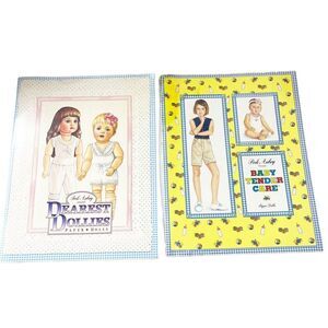 Lot of 2 Peck Aubry Paper Dolls Books Unpunched Dearest Dollies Baby Tender Care